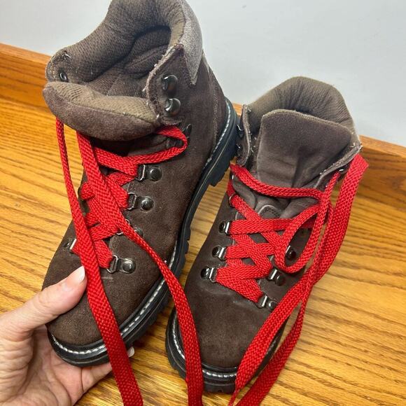 J.Crew Women's Hiking Boots Size 8 Brown Suede Red Laces - Picture 4 of 10
